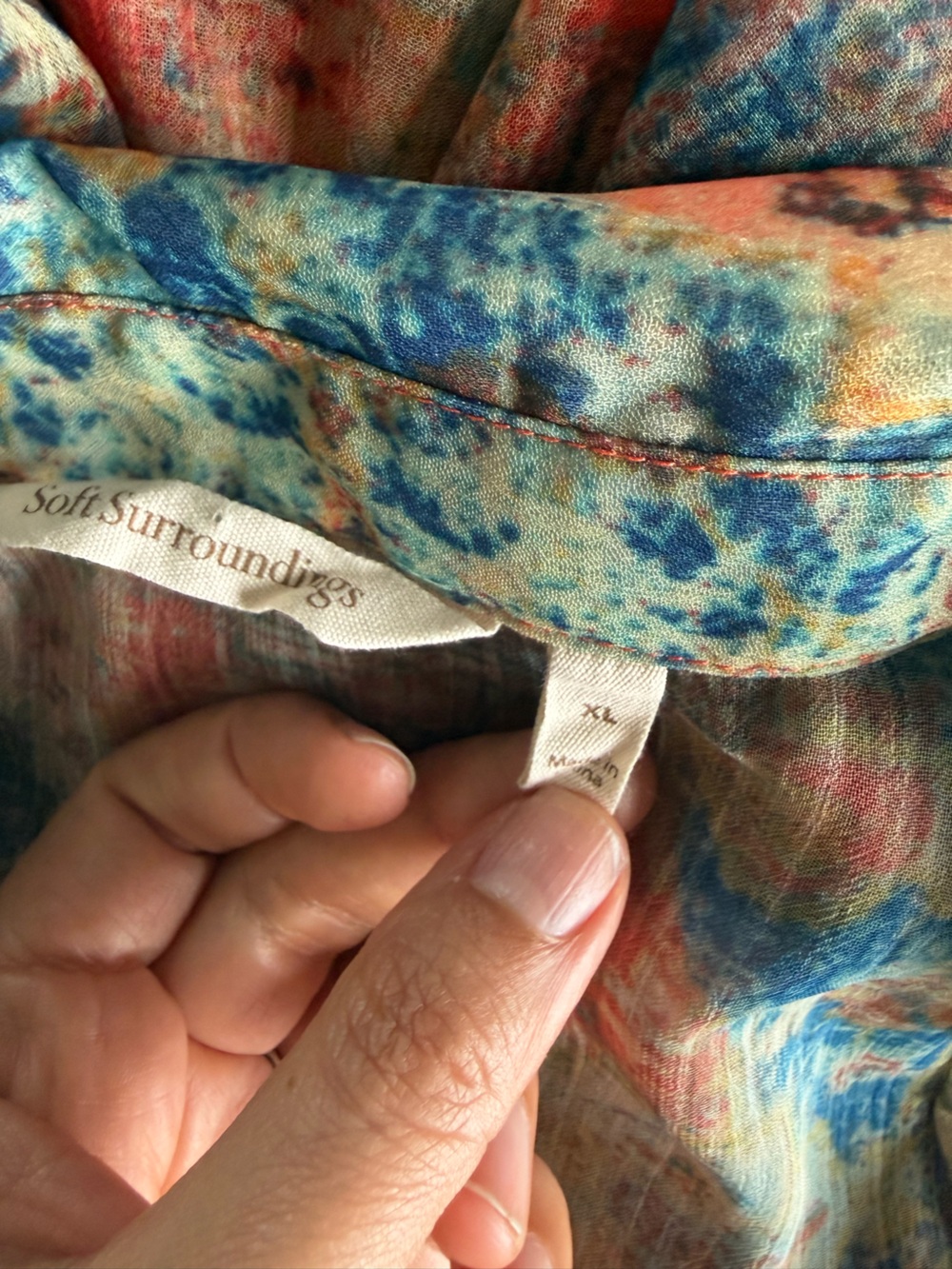 Soft Surroundings Golden Tapestry Safra Top Sheer Tunic Blouse Boho Mixed Media - Picture 6 of 8